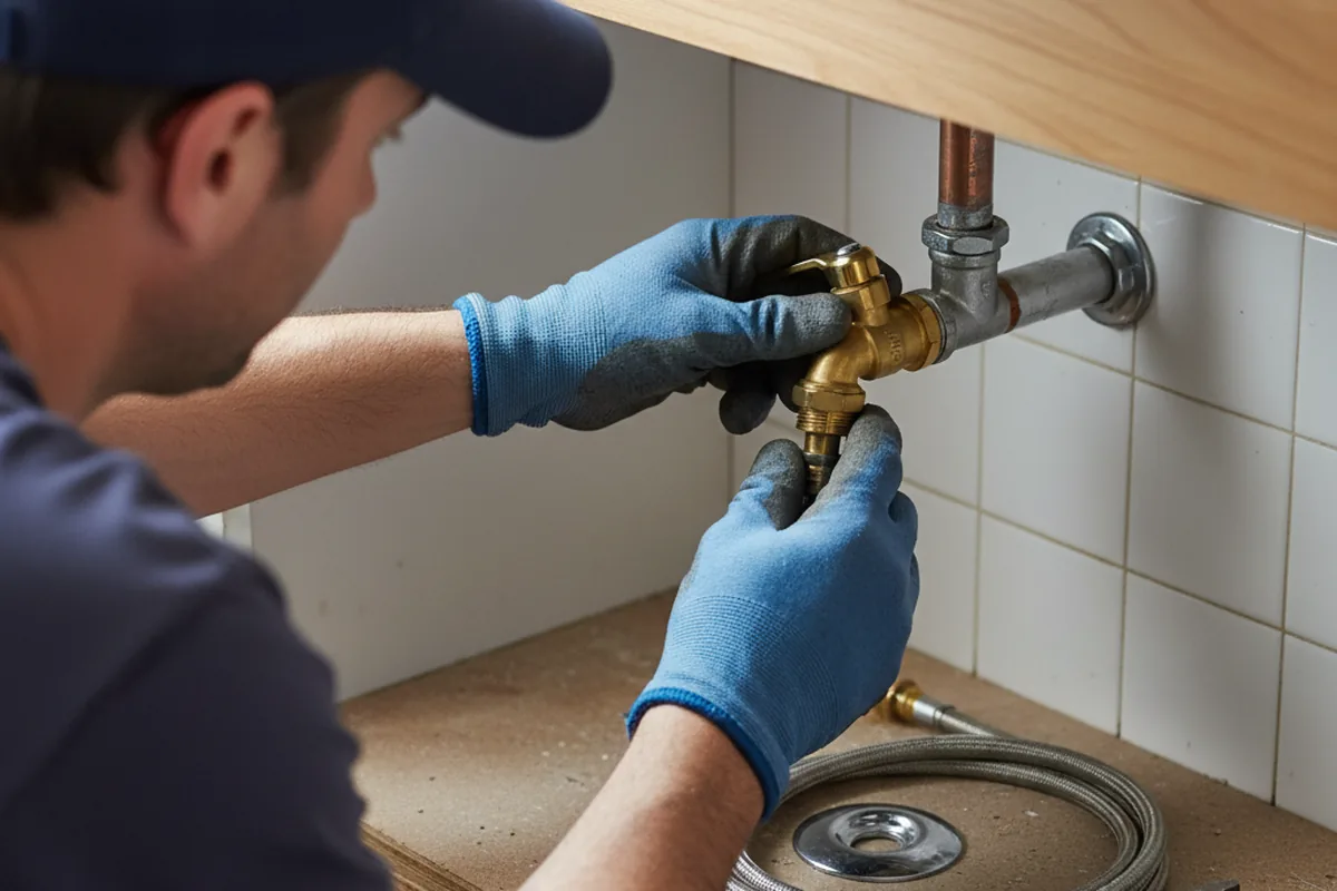 Shutoff valve and fitting work during Burst Pipe Repair in Lima